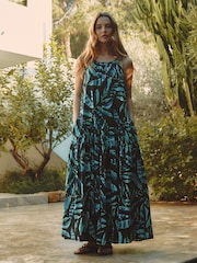 Albaray Black Painterly Palm Maxi Dress - Image 1 of 6