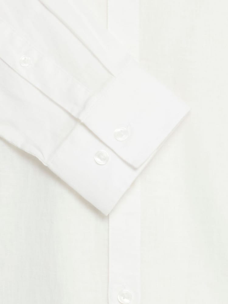 Casual Friday White CfAnton Long Sleeve Linen Blend Shirt - Image 8 of 8