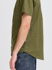 Casual Friday Green Aksel Short Sleeve Linen Blend Shirt - Image 4 of 8