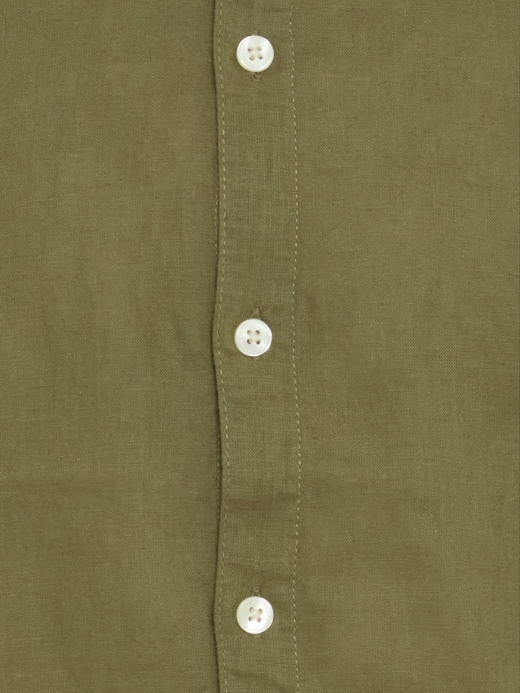 Casual Friday Green Aksel Short Sleeve Linen Blend Shirt - Image 8 of 8