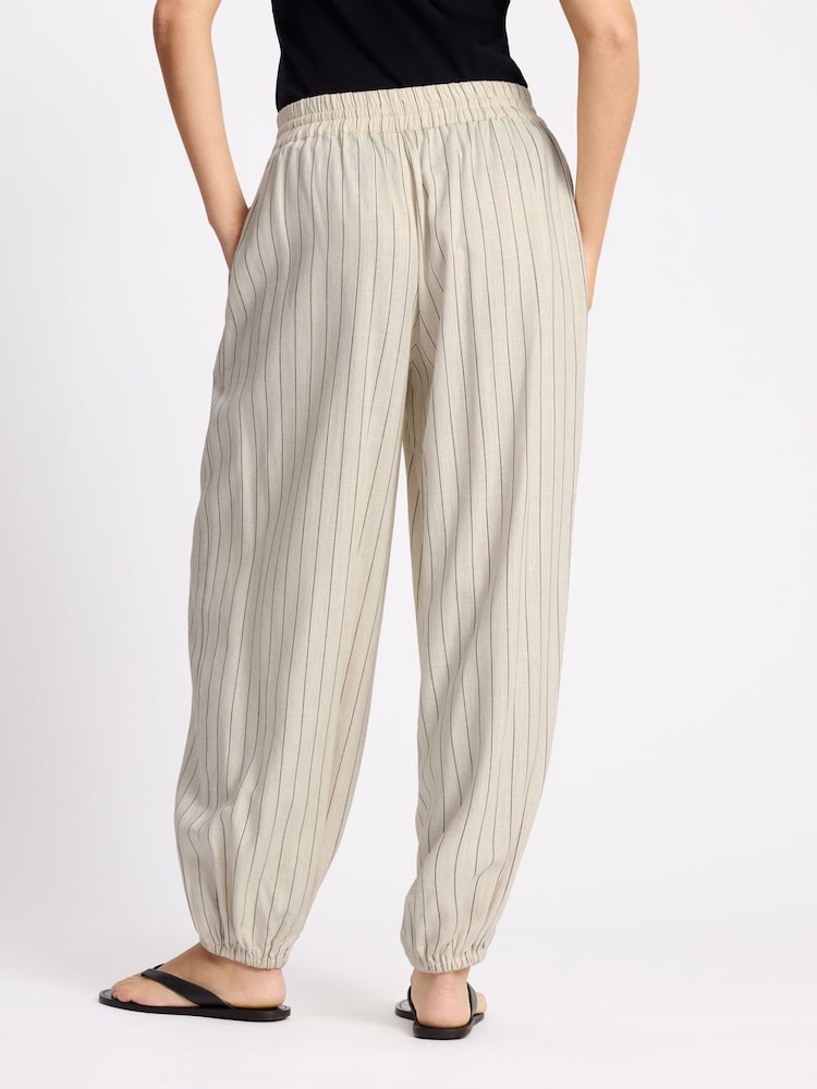 Albaray Linen Pinstripe Balloon Trousers - Εικόνα 2 του 6