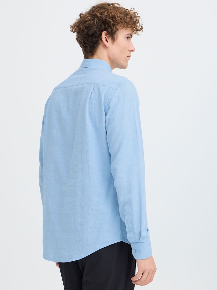 Casual Friday Blue Aaberg Long Sleeve Cotton Shirt - Image 2 of 8