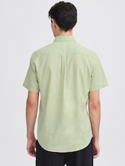 Casual Friday Green CfAksel Short Sleeve Linen Blend Shirt - Image 2 of 8