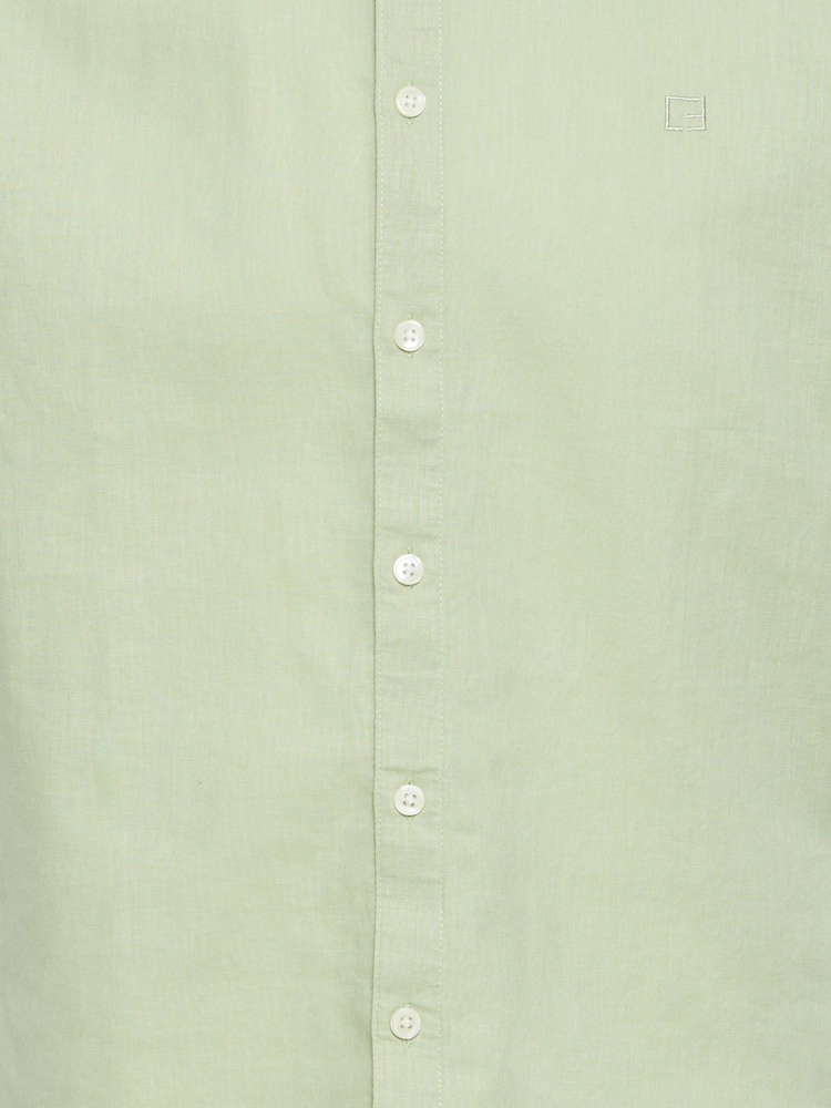 Casual Friday Green CfAksel Short Sleeve Linen Blend Shirt - Image 8 of 8