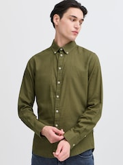 Casual Friday Green CfAnton Long Sleeve Linen Blend Shirt - Image 1 of 8
