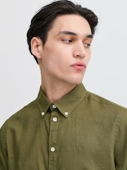 Casual Friday Green CfAnton Long Sleeve Linen Blend Shirt - Image 5 of 8