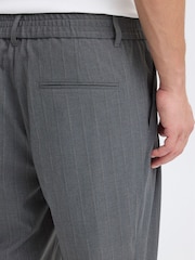 Casual Friday Grey Marc Striped Tapered Leg Trousers - Image 5 of 8