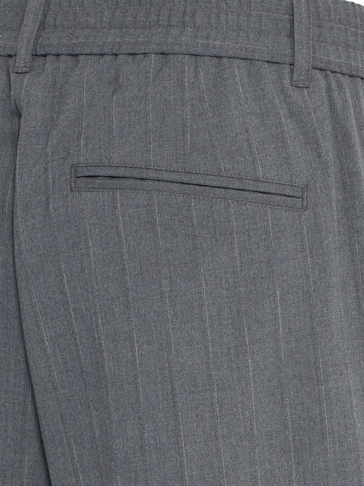 Casual Friday Grey Marc Striped Tapered Leg Trousers - Image 8 of 8