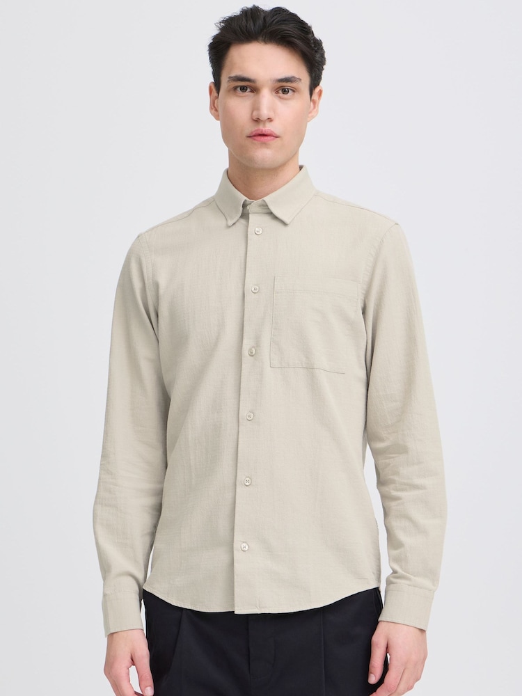 Casual Friday Natural CfAaberg Long Sleeve Structured Shirt - Image 1 of 8