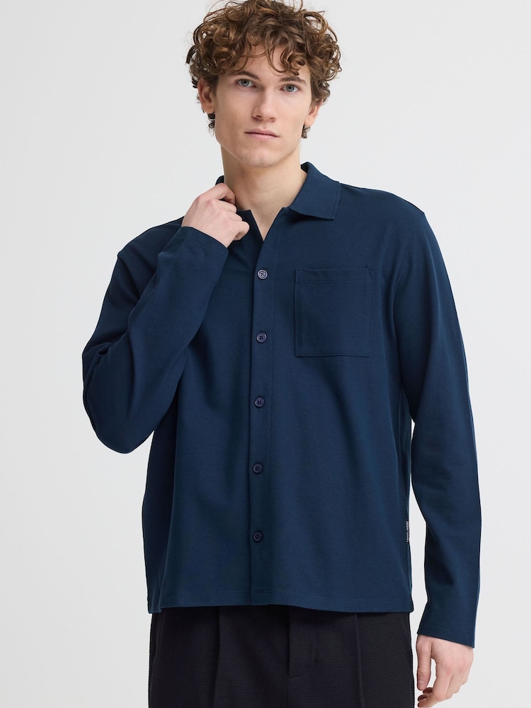 Casual Friday Blue CfEdstrom Pique Knit Shirt - Image 1 of 8