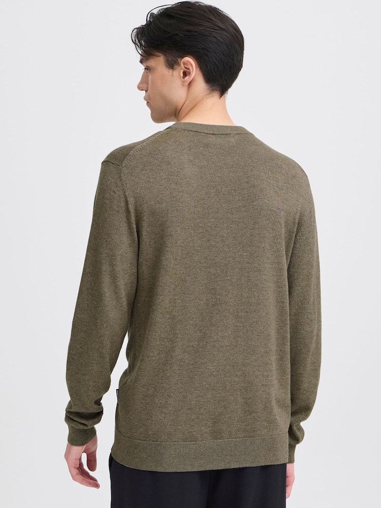 Casual Friday Brown CFBells Crew Neck Knitted Jumper - Image 2 of 8