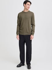 Casual Friday Brown CFBells Crew Neck Knitted Jumper - Image 3 of 8