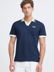 Casual Friday Blue CfEngen Short Sleeve Pique Polo Shirt - Image 1 of 8