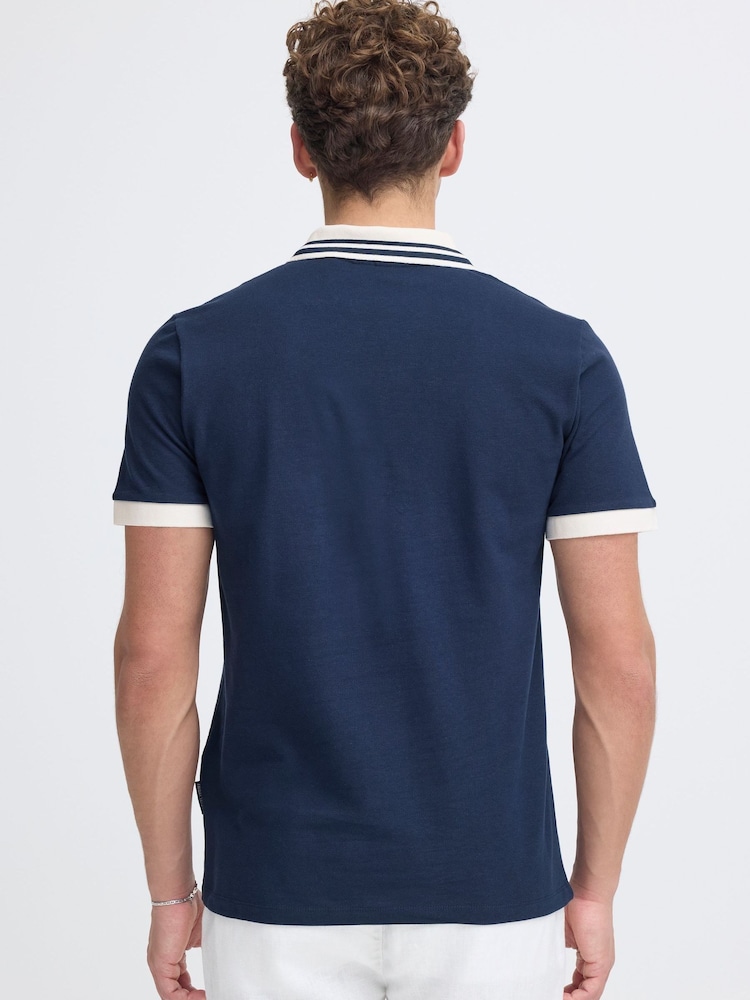 Casual Friday Blue CfEngen Short Sleeve Pique Polo Shirt - Image 2 of 8