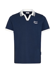 Casual Friday Blue CfEngen Short Sleeve Pique Polo Shirt - Image 6 of 8
