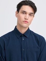 Casual Friday Blue Aaberg Long Sleeve Structured Shirt - Image 5 of 8