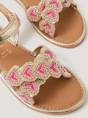 Monsoon Pink Heart Beaded Sandals - Image 3 of 3