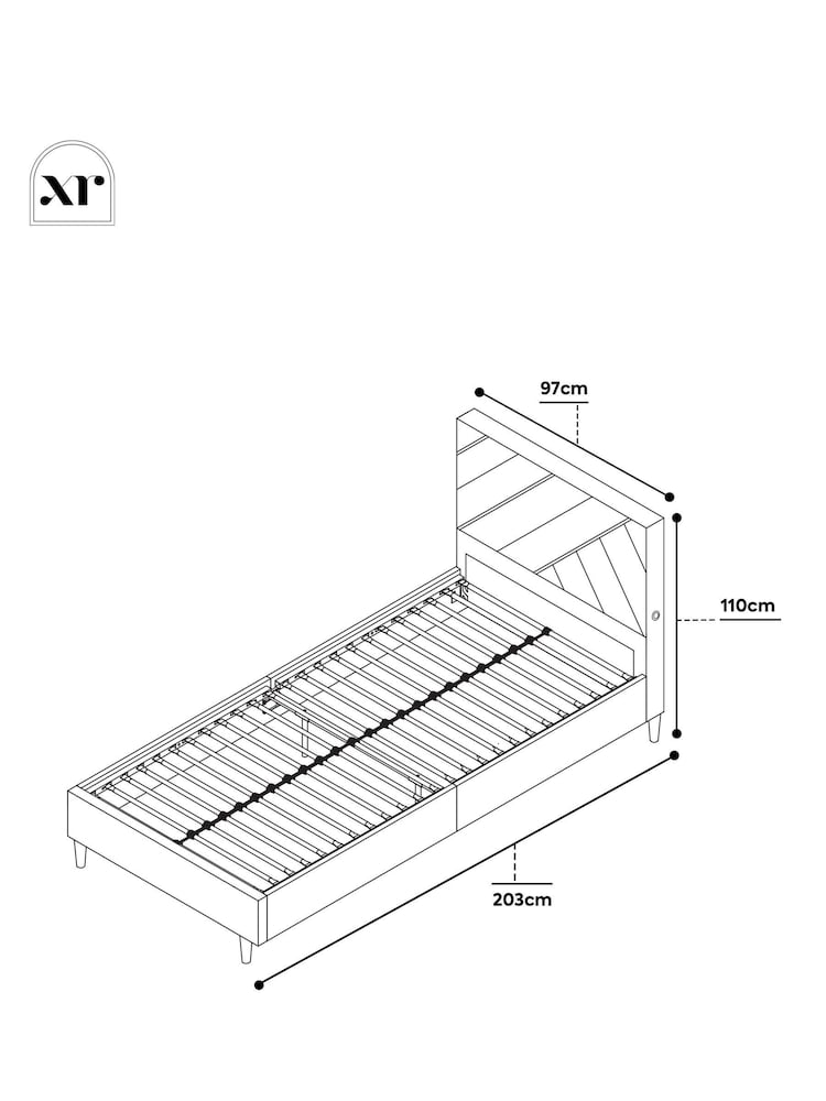 XR Living Grey Lily Bed Frame With App Control Lights - Image 6 of 6