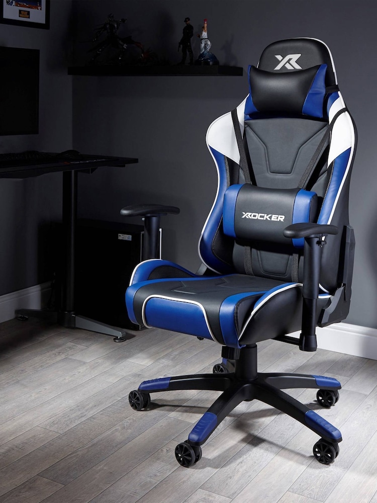 X Rocker Black Blue Agility Sport Esport Gaming Chair - Image 5 of 5 X Rocker Black Blue Agility Sport Esport Gaming Chair - Image 5 of 5