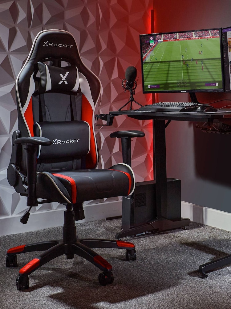 X Rocker Black  Red Agility Compact Esport Gaming Chair - Image 1 of 6