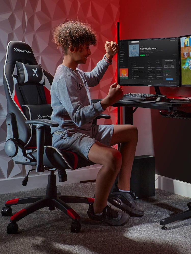 X Rocker Black  Red Agility Compact Esport Gaming Chair - Image 2 of 6