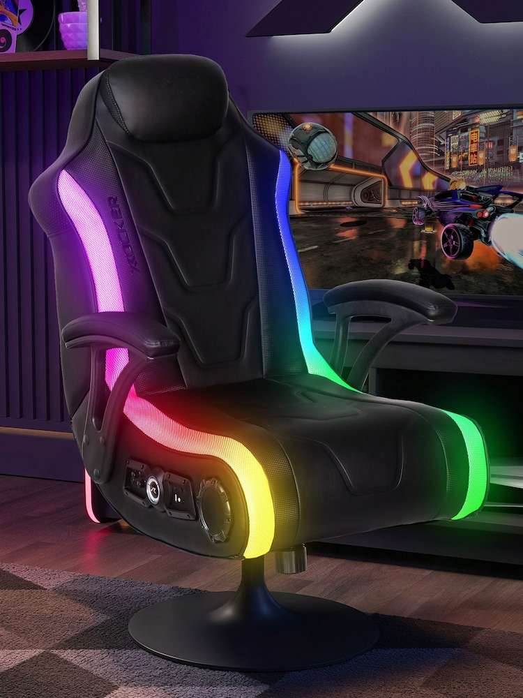 X Rocker Black Rgb Monsoon RGB 41 Stereo Audio Gaming Chair With Vibrant LED Lighting - Image 1 of 6