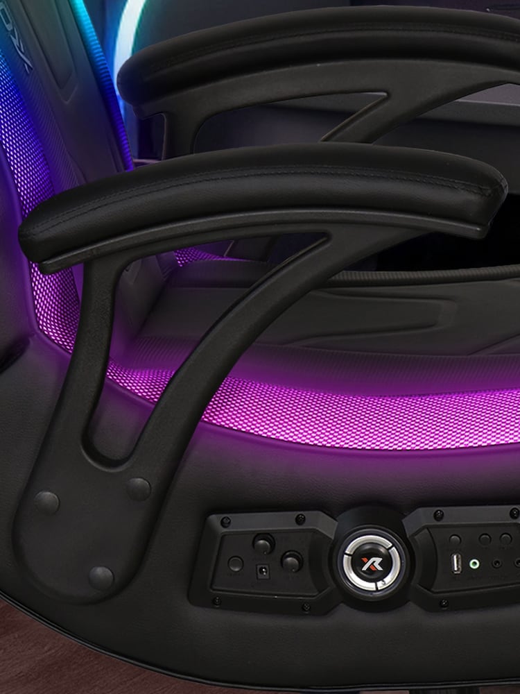 X Rocker Black Rgb Monsoon RGB 41 Stereo Audio Gaming Chair With Vibrant LED Lighting - Image 2 of 6