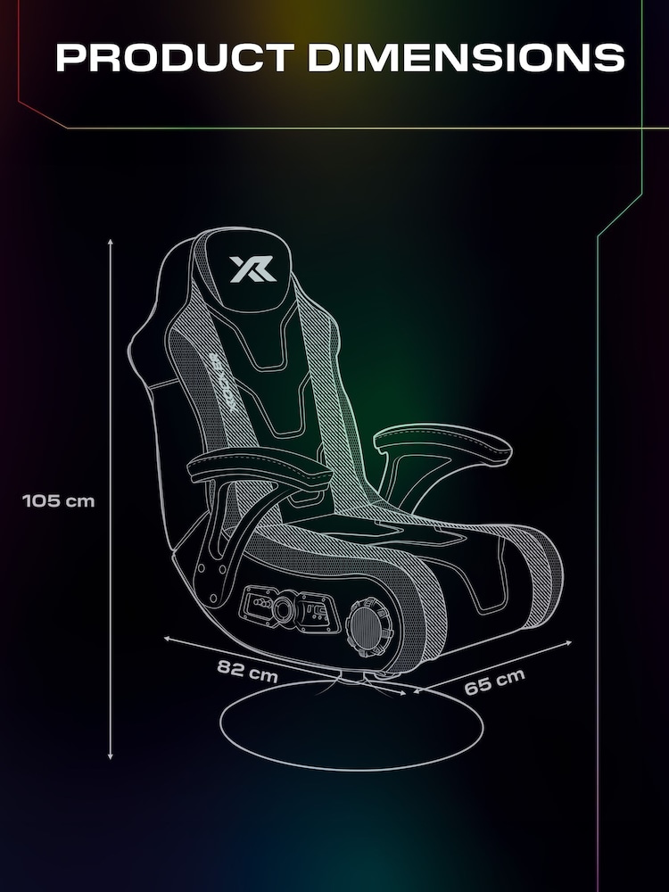 X Rocker Black Rgb Monsoon RGB 41 Stereo Audio Gaming Chair With Vibrant LED Lighting - Image 6 of 6