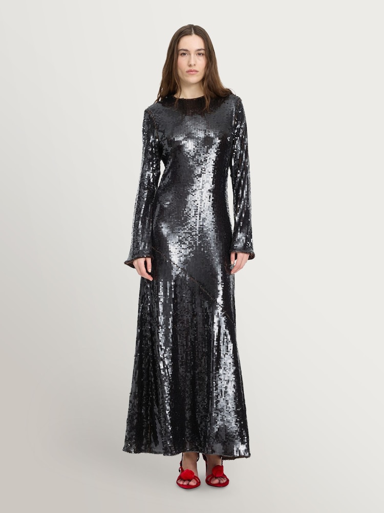Rotate Brown Sequins Maxi Dress - Image 1 of 5