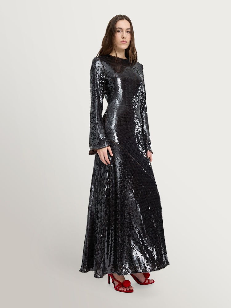 Rotate Brown Sequins Maxi Dress - Image 2 of 5