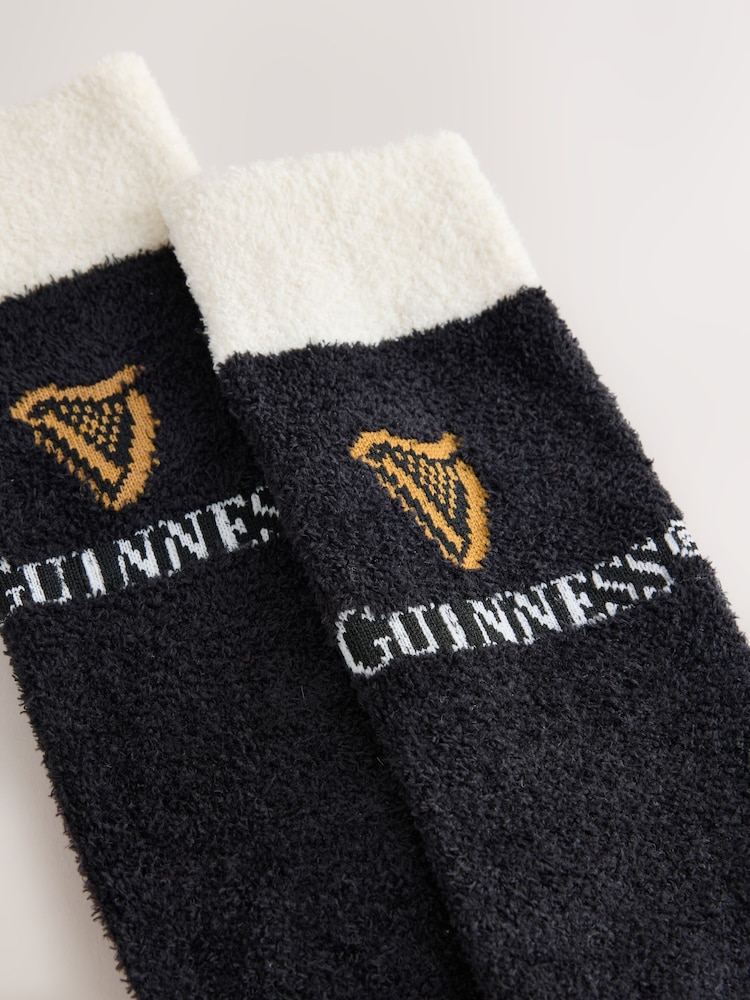 Black/White Guinness Fluffy Novelty Socks in Box 1 Pack - Image 2 of 6