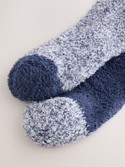 Blue Navy Fluffy Socks 2 Pack - Image 2 of 7
