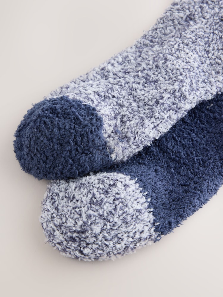Blue Navy Fluffy Socks 2 Pack - Image 2 of 7 Blue Navy Fluffy Socks 2 Pack - Image 2 of 7