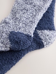 Blue Navy Fluffy Socks 2 Pack - Image 3 of 7