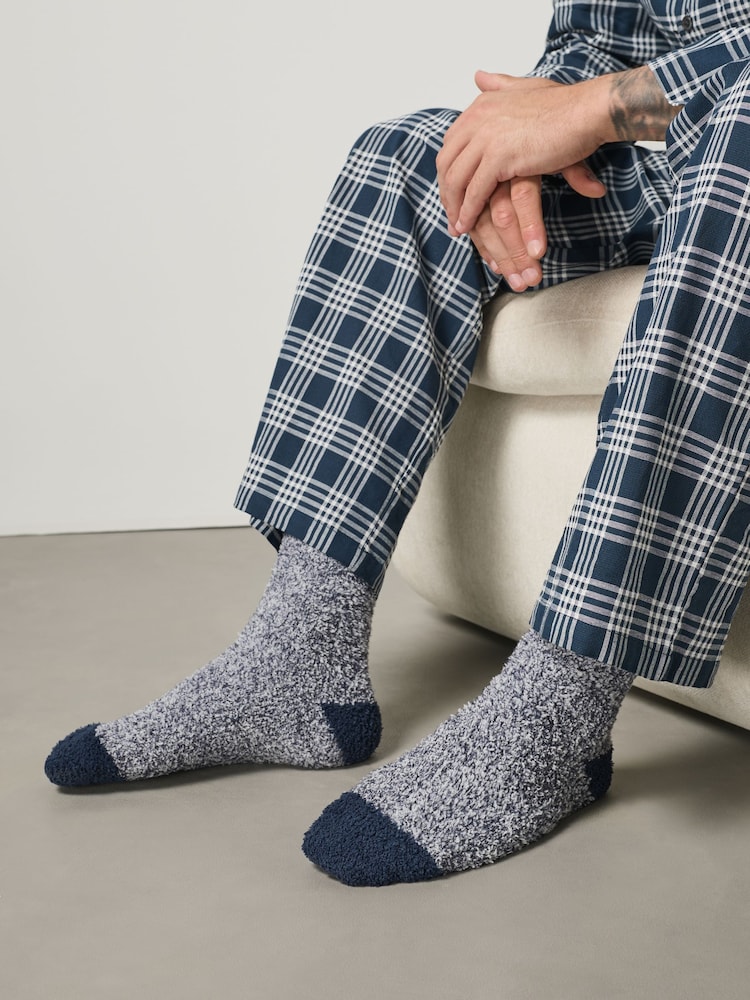 Blue Navy Fluffy Socks 2 Pack - Image 7 of 7 Blue Navy Fluffy Socks 2 Pack - Image 7 of 7