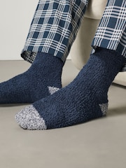 Black/Blue Fluffy Socks 4 Pack - Image 3 of 9
