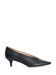 Dune London Black Leather Aris Court Shoes - Image 2 of 6