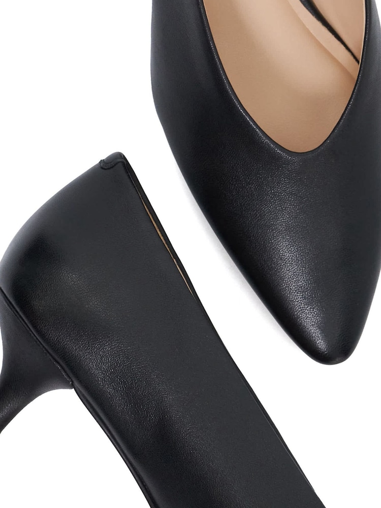 Dune London Black Leather Aris Court Shoes - Image 6 of 6