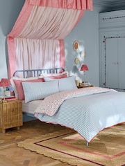 Cath Kidston Red/Blue Treasure Stripe Ric Rac Trim 100% Cotton Duvet Cover and Pillowcase Set - Image 2 of 5