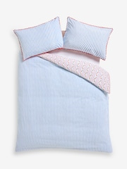 Cath Kidston Red/Blue Treasure Stripe Ric Rac Trim 100% Cotton Duvet Cover and Pillowcase Set - Image 5 of 5