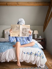 Cath Kidston Blue Forget Me Knot Embroidered Frill 100% Cotton Duvet Cover and Pillowcase Set - Image 14 of 21