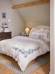 Cath Kidston Blue Forget Me Knot Embroidered Frill 100% Cotton Duvet Cover and Pillowcase Set - Image 2 of 21