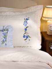 Cath Kidston Blue Forget Me Knot Embroidered Frill 100% Cotton Duvet Cover and Pillowcase Set - Image 4 of 21