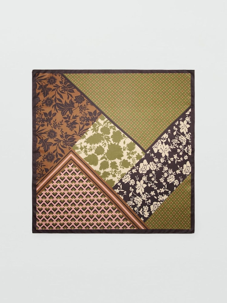 Mango Nude Printed Pattern Satin Scarf - Image 1 of 2