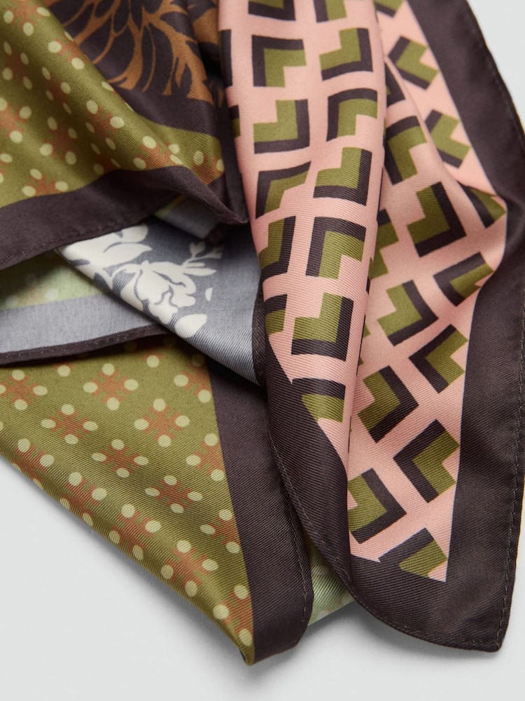 Mango Nude Printed Pattern Satin Scarf - Image 2 of 2