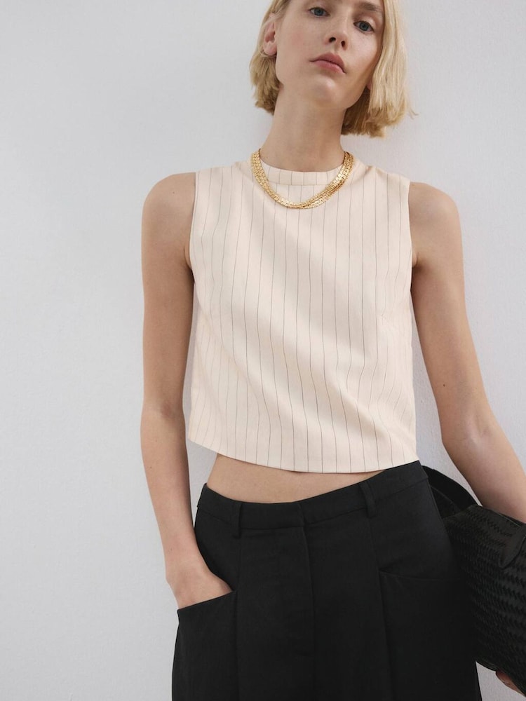 Mango White Sleeveless Vest - Image 1 of 4