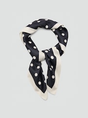 Mango Cream Polka Dot Satin Scarf - Image 1 of 3