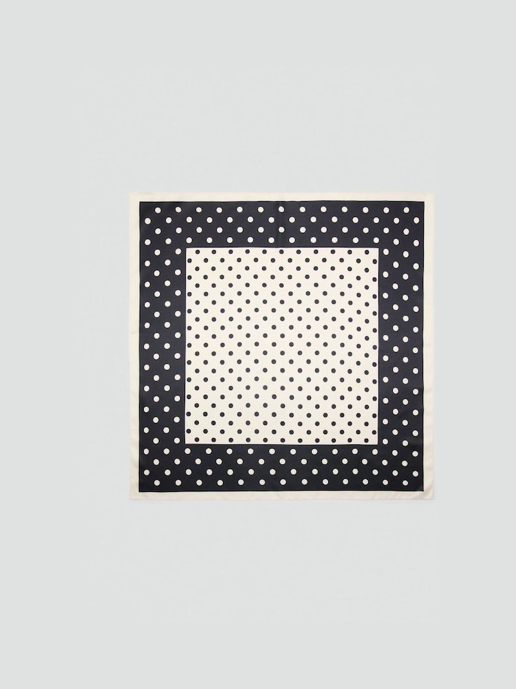 Mango Cream Polka Dot Satin Scarf - Image 2 of 3