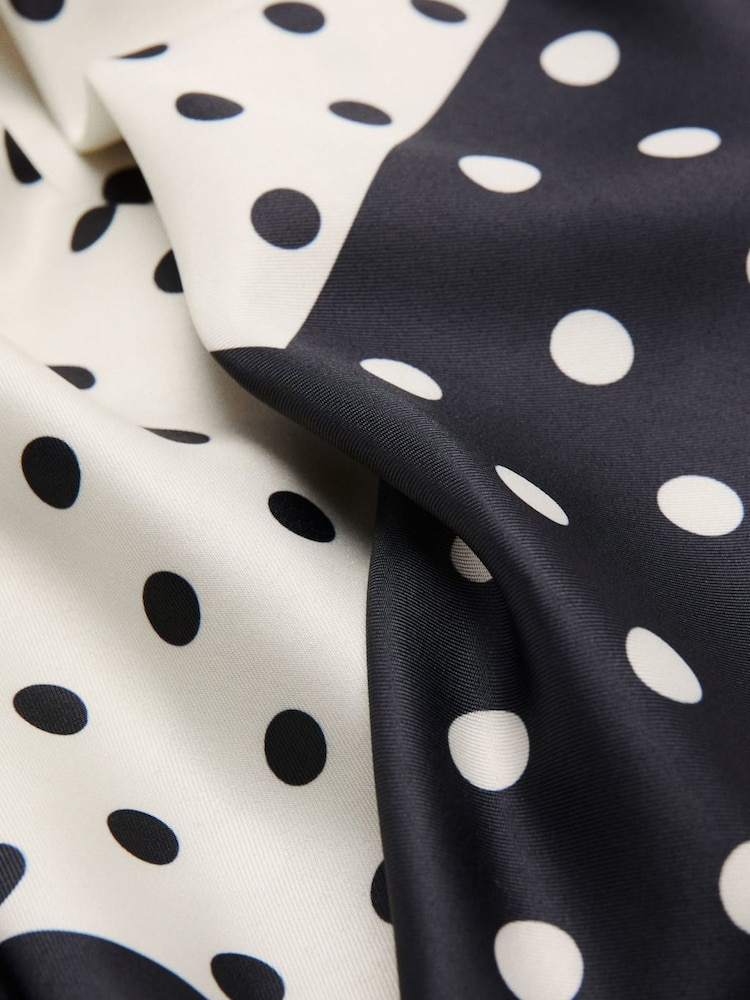Mango Cream Polka Dot Satin Scarf - Image 3 of 3