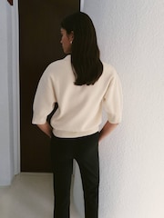 Mango Cream Short Sleeve Hardware Knit Cardigan - Image 2 of 4
